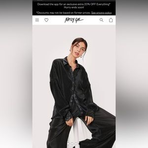 Plisse Oversized Button Down Shirt and Pant Set